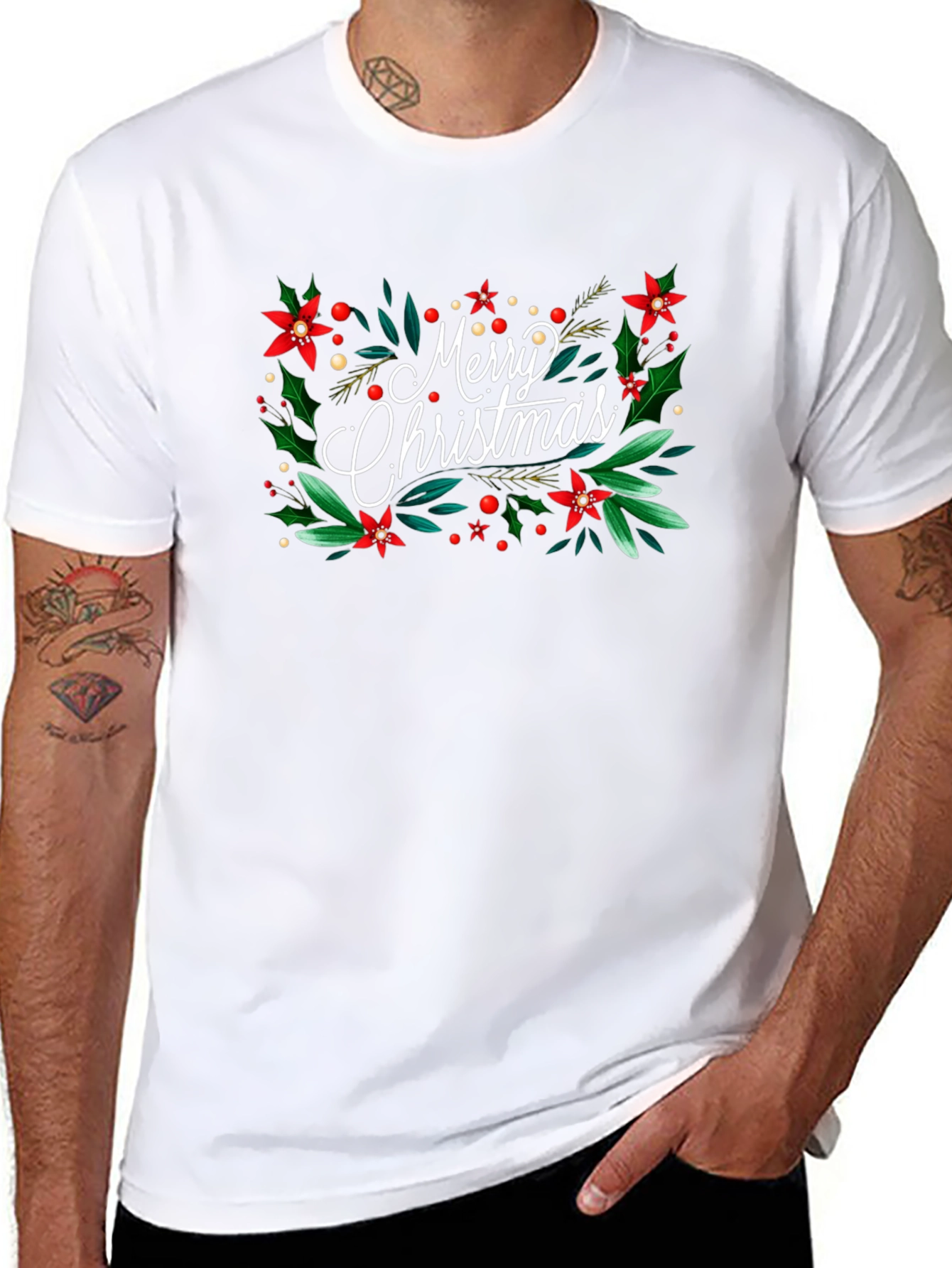Festive Merry Christmas Graphic Tee - Holiday Cheer