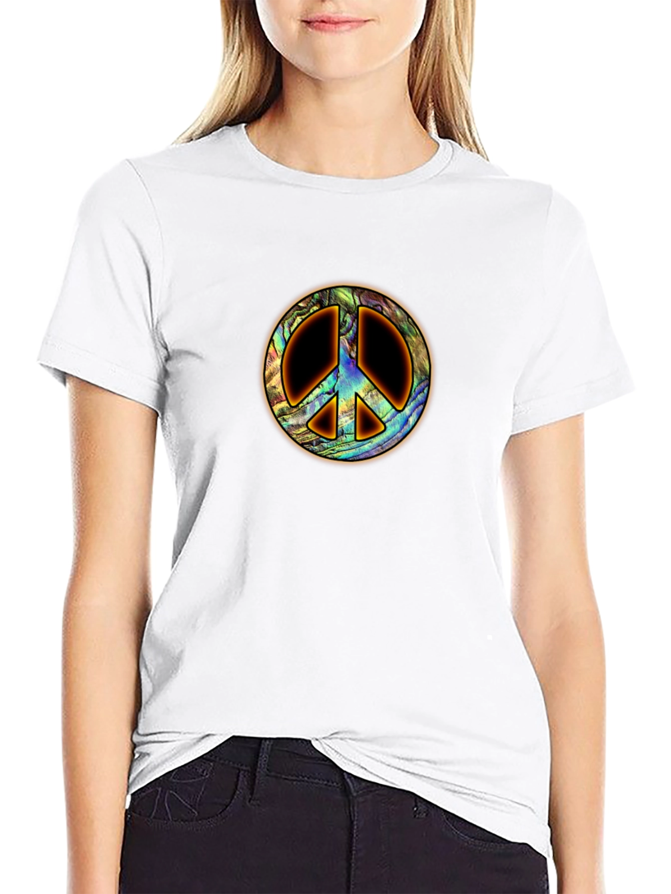 Peace Sign T-Shirt - Abalone Shell Design