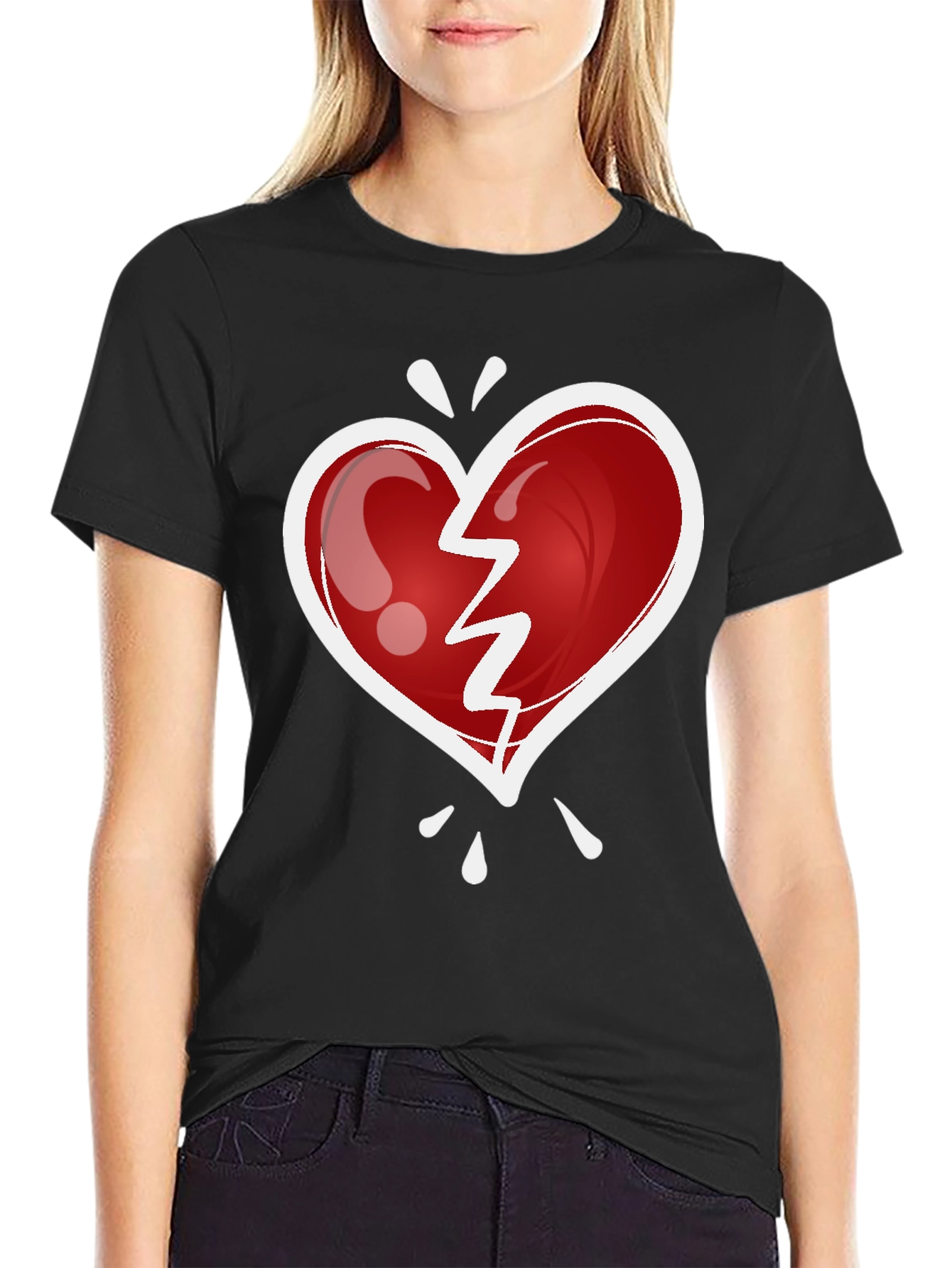 Broken Heart Graphic Tee - Trendy Casual Wear