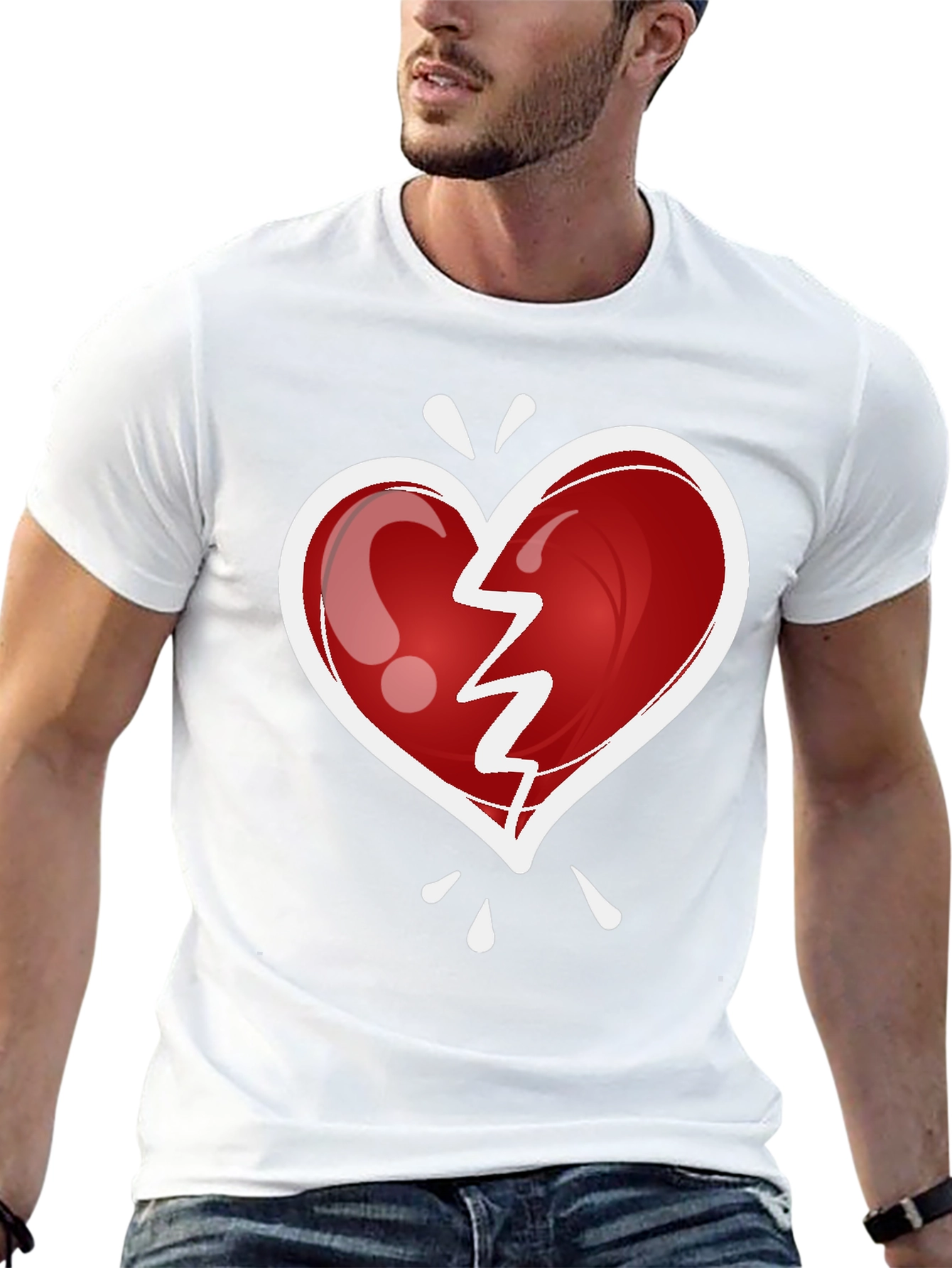 Broken Heart Graphic Tee - Trendy Casual Wear