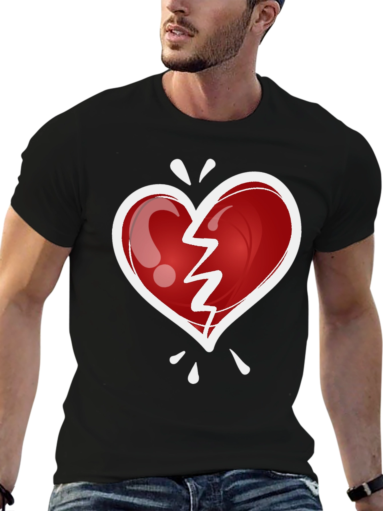Broken Heart Graphic Tee - Trendy Casual Wear