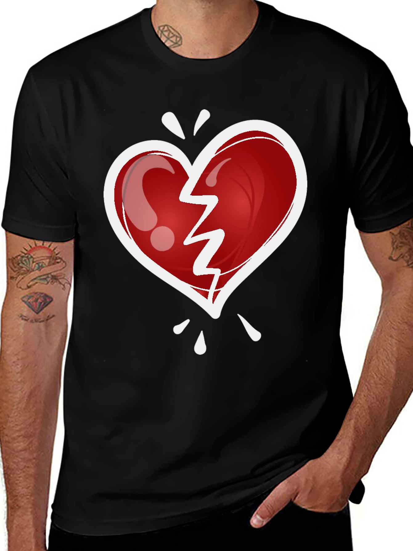 Broken Heart Graphic Tee - Trendy Casual Wear