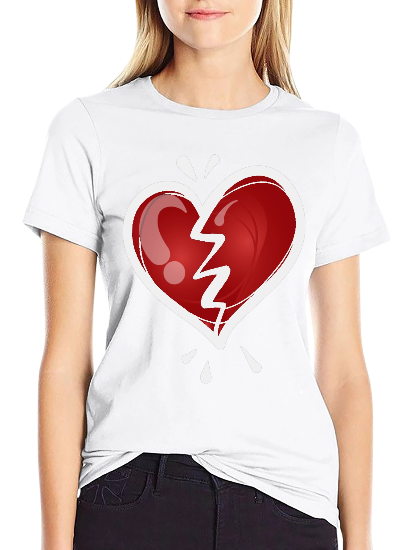 Broken Heart Graphic Tee - Trendy Casual Wear