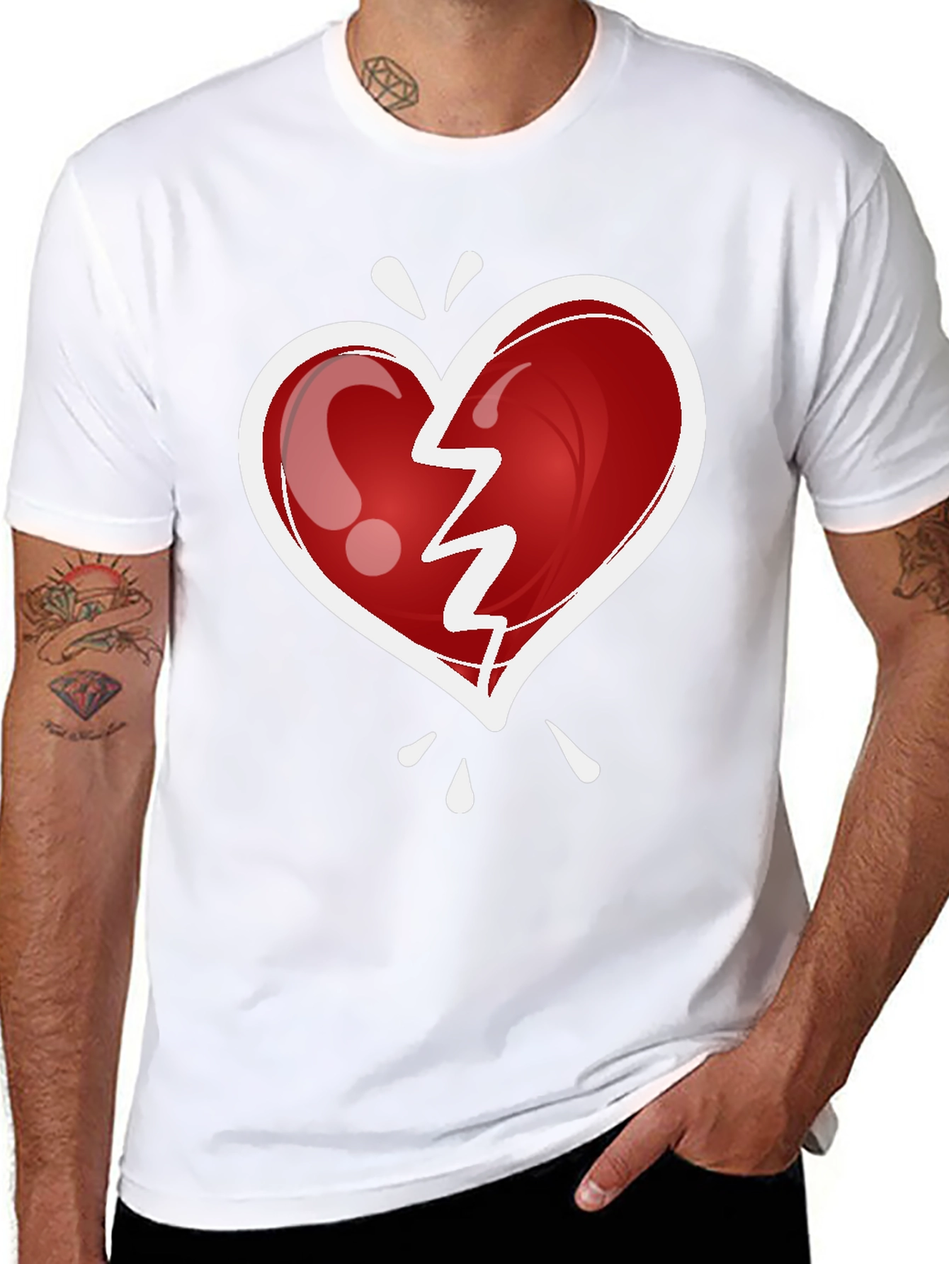 Broken Heart Graphic Tee - Trendy Casual Wear