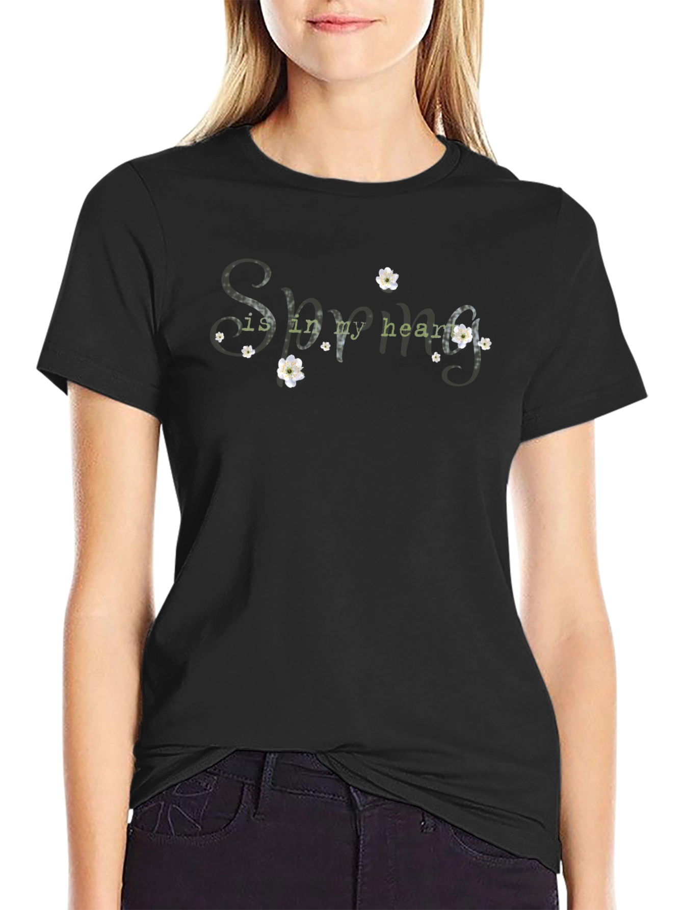 Spring In My Heart Black T-Shirt