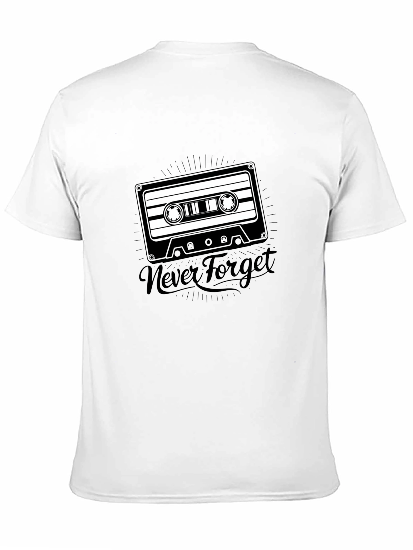 Retro Cassette Tape Never Forget Black T-Shirt