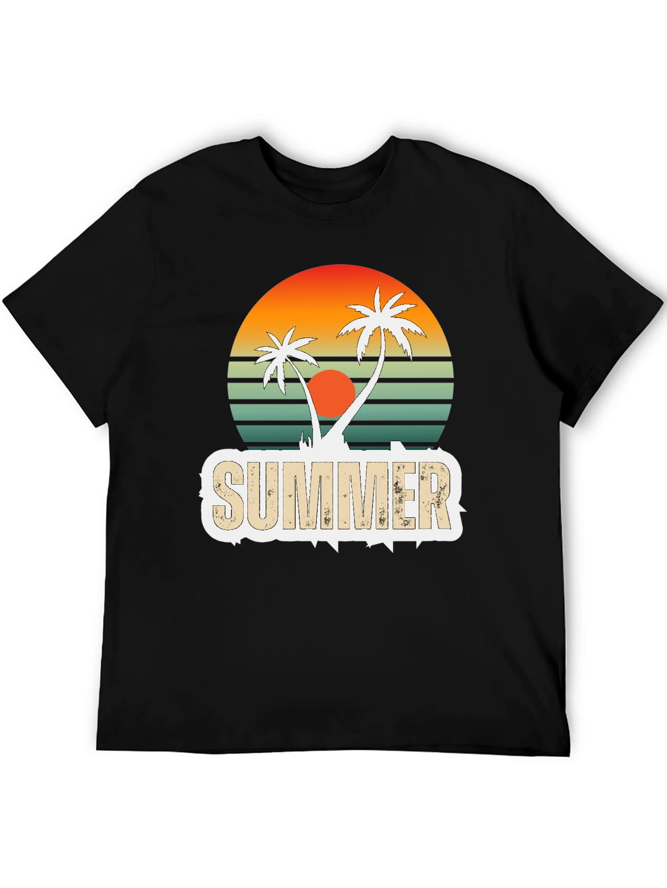 Retro Summer Palm Tree Graphic T-Shirt