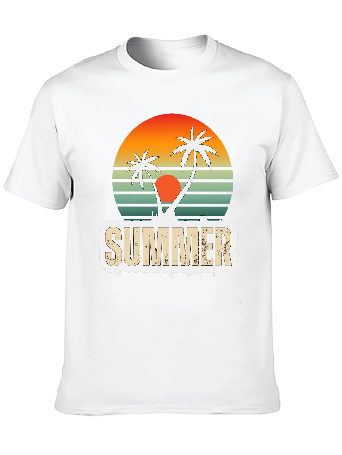 Retro Summer Palm Tree Graphic T-Shirt