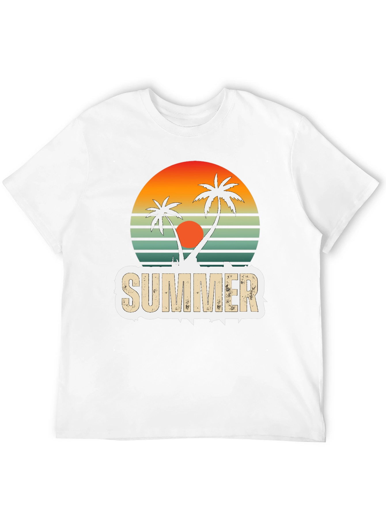 Retro Summer Palm Tree Graphic T-Shirt