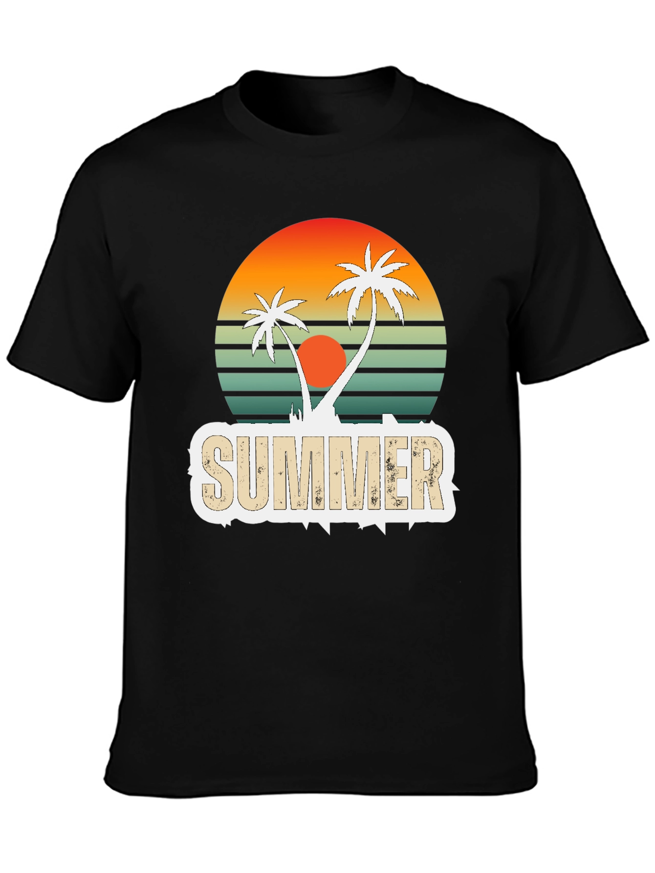 Retro Summer Palm Tree Graphic T-Shirt