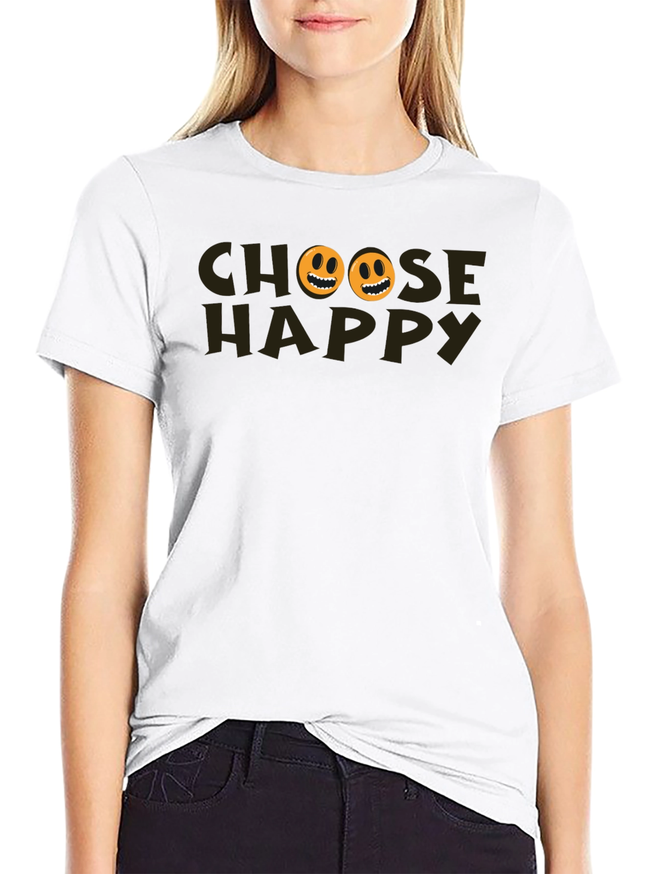 Choose Happy Graphic Tee - Black T-Shirt
