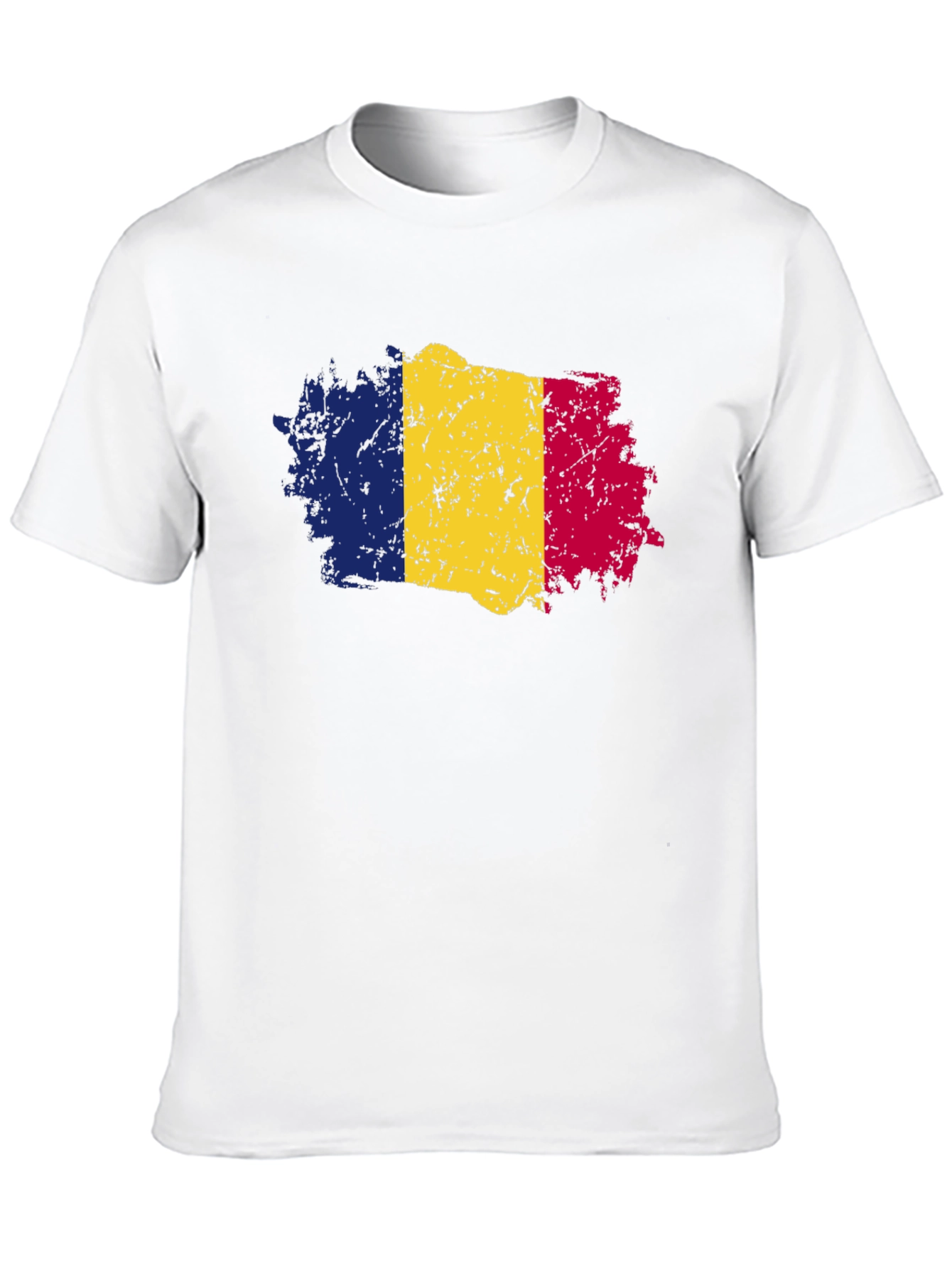 Romania Flag Graphic T-Shirt - Distressed Look