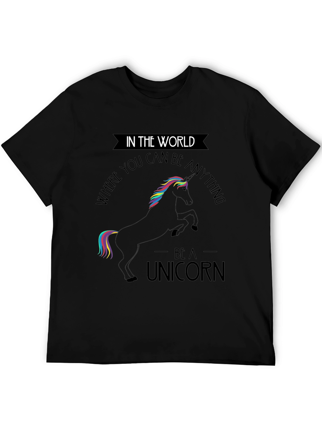 Be A Unicorn Black T-Shirt