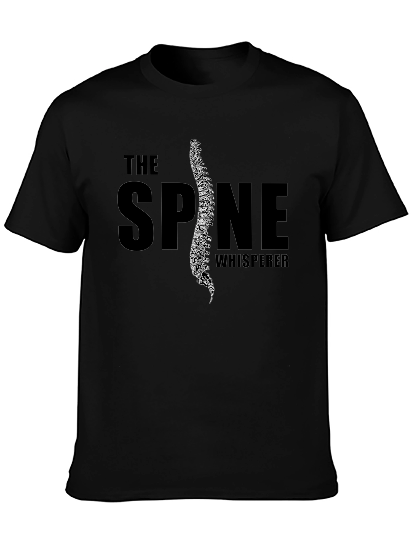 The Spine Whisperer Black Graphic T-Shirt