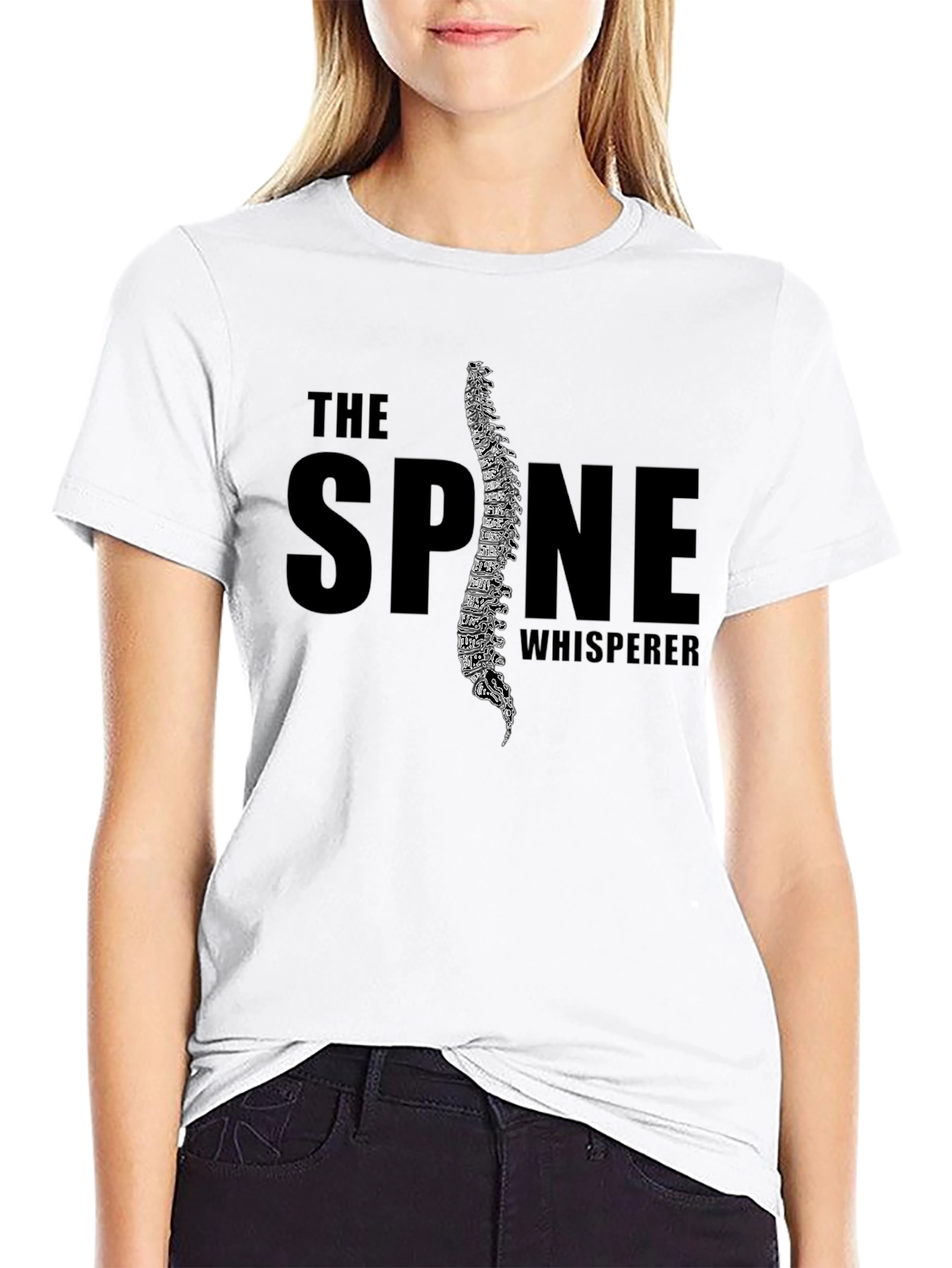 The Spine Whisperer Black Graphic T-Shirt