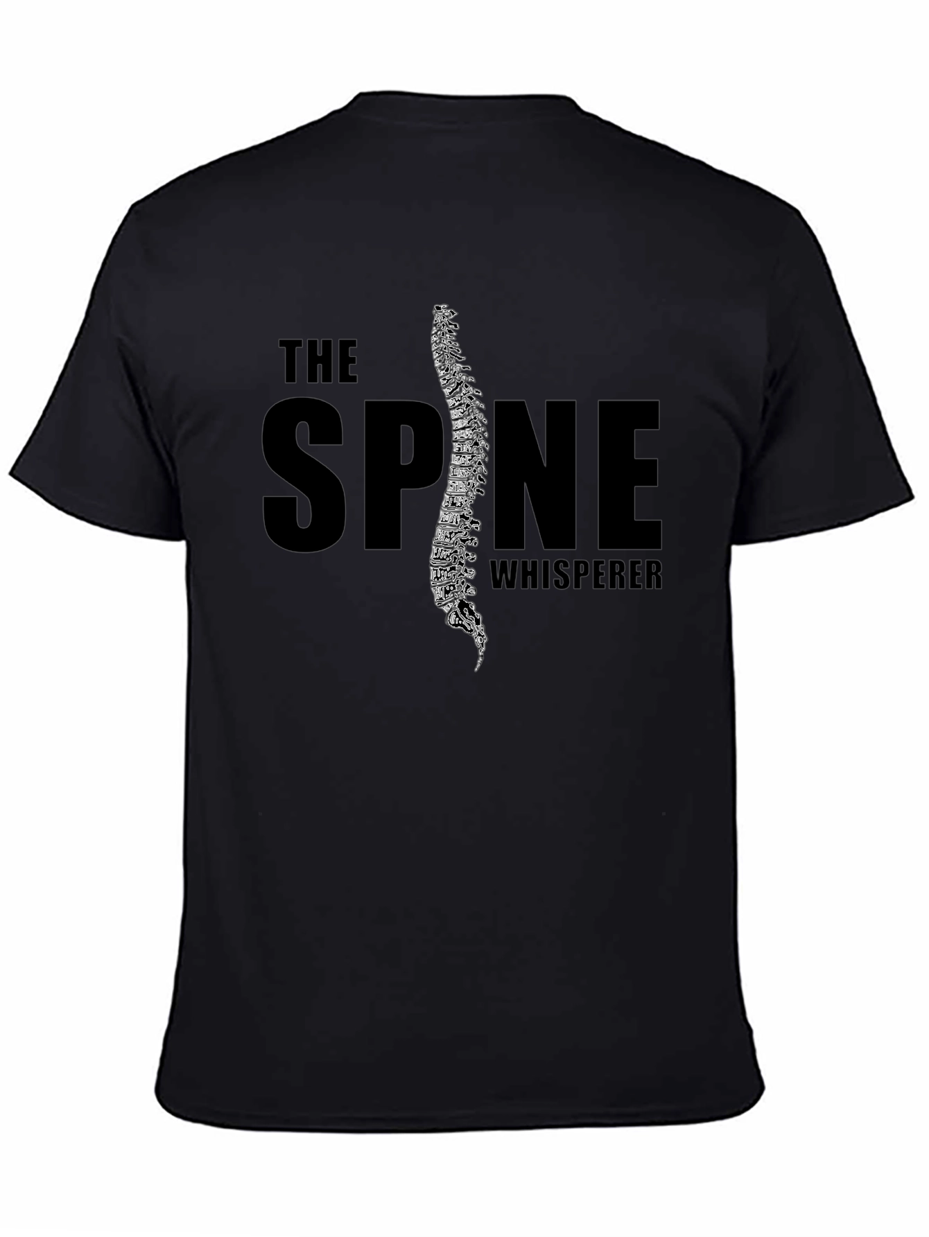 The Spine Whisperer Black Graphic T-Shirt