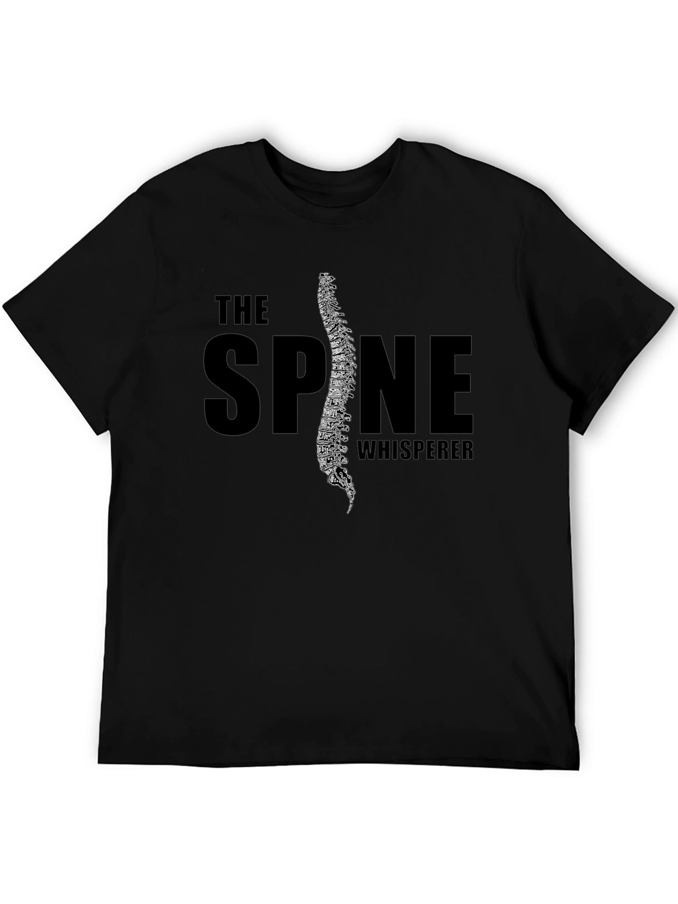 The Spine Whisperer Black Graphic T-Shirt