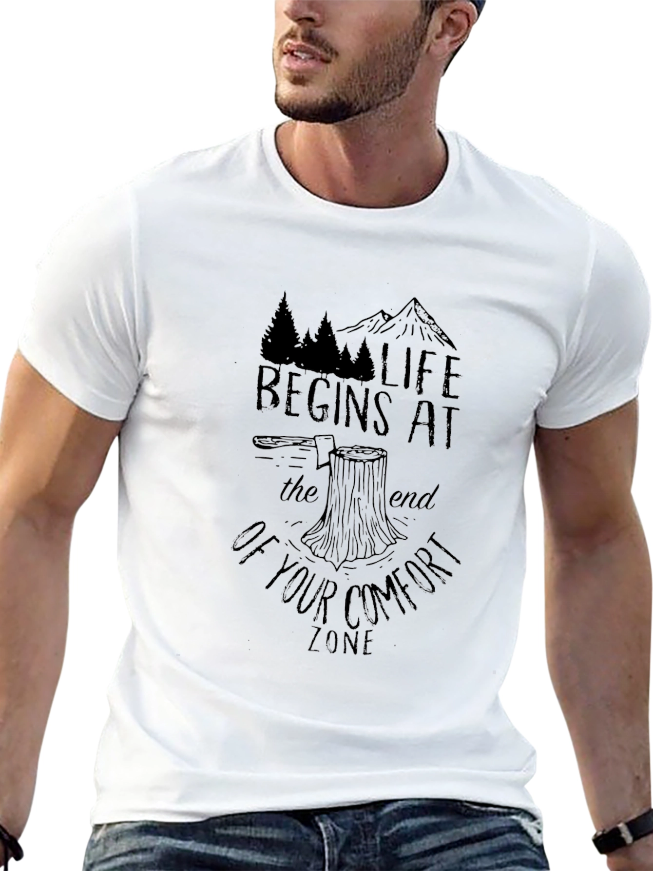 Adventure Seeker Black Graphic T-Shirt