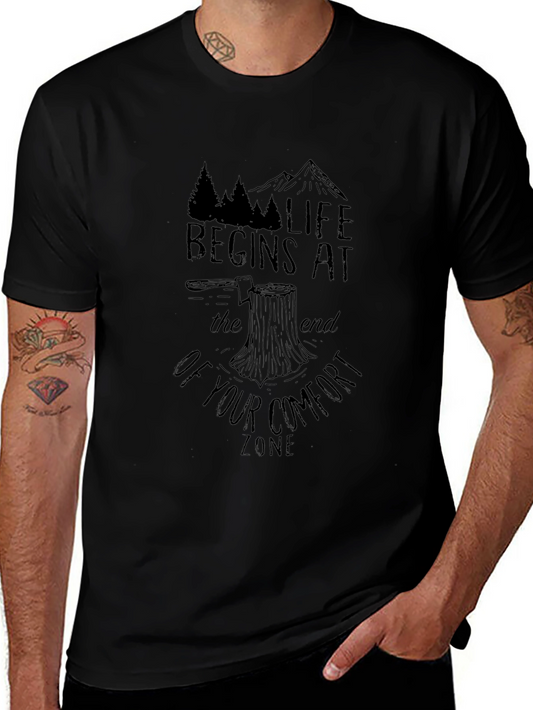 Adventure Seeker Black Graphic T-Shirt