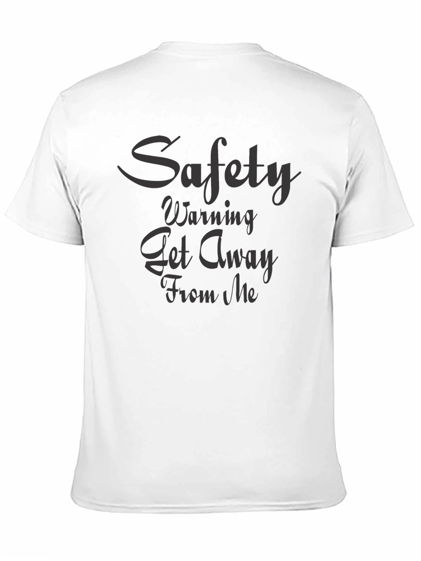 Safety Warning Graphic Tee - Black Cotton Blend T-Shirt