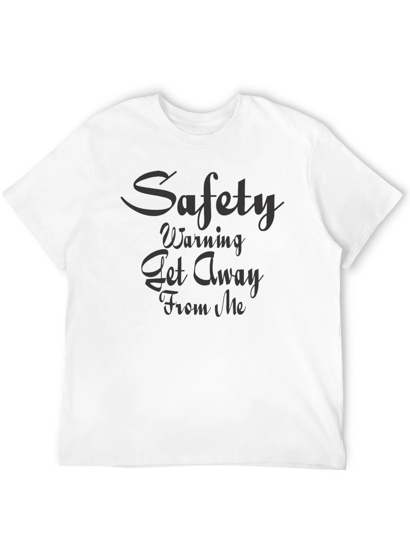 Safety Warning Graphic Tee - Black Cotton Blend T-Shirt