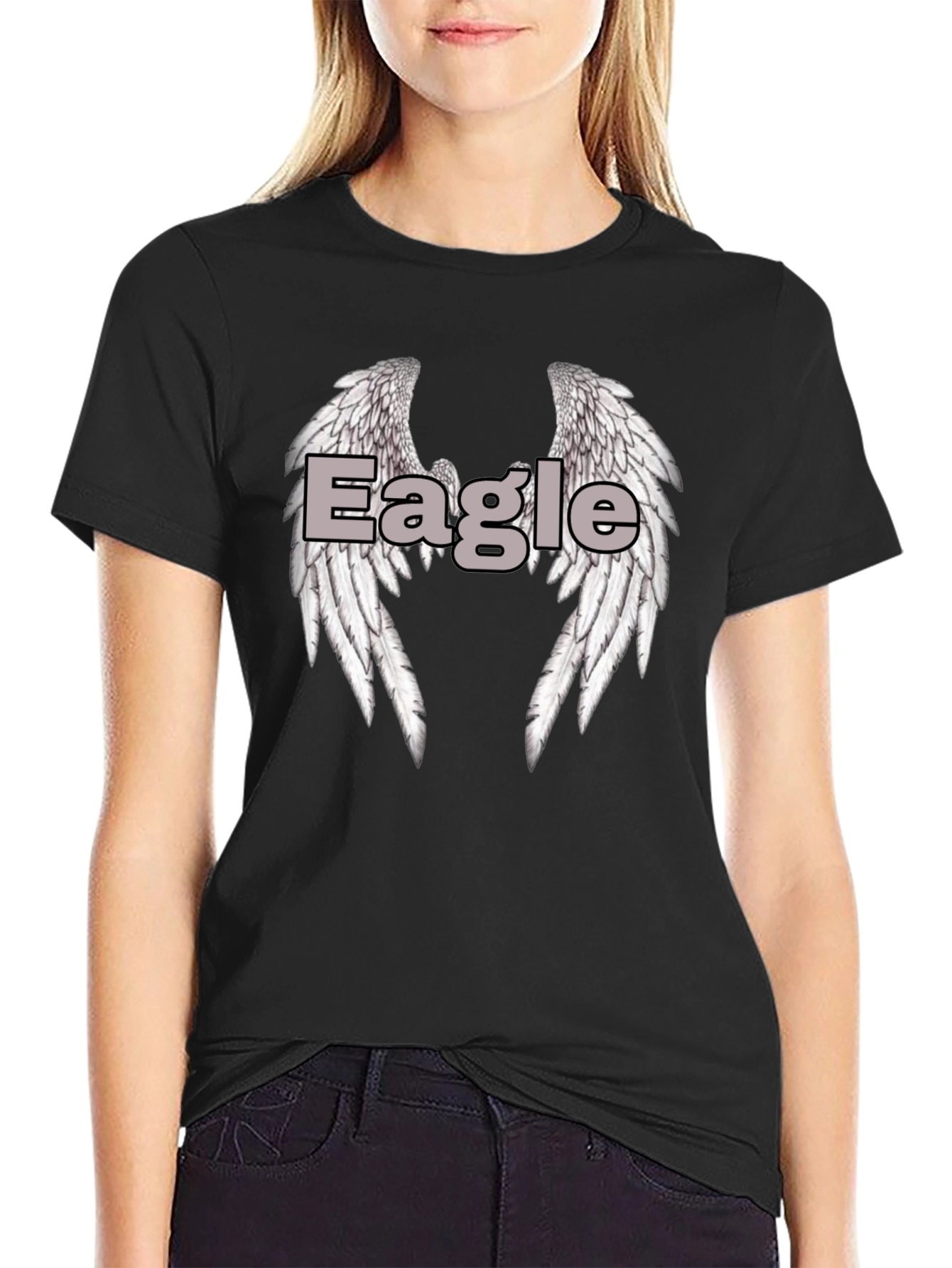 Eagle Wings Graphic Tee - Classic Black