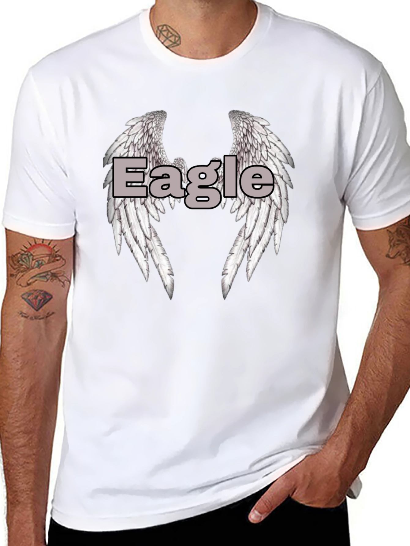 Eagle Wings Graphic Tee - Classic Black