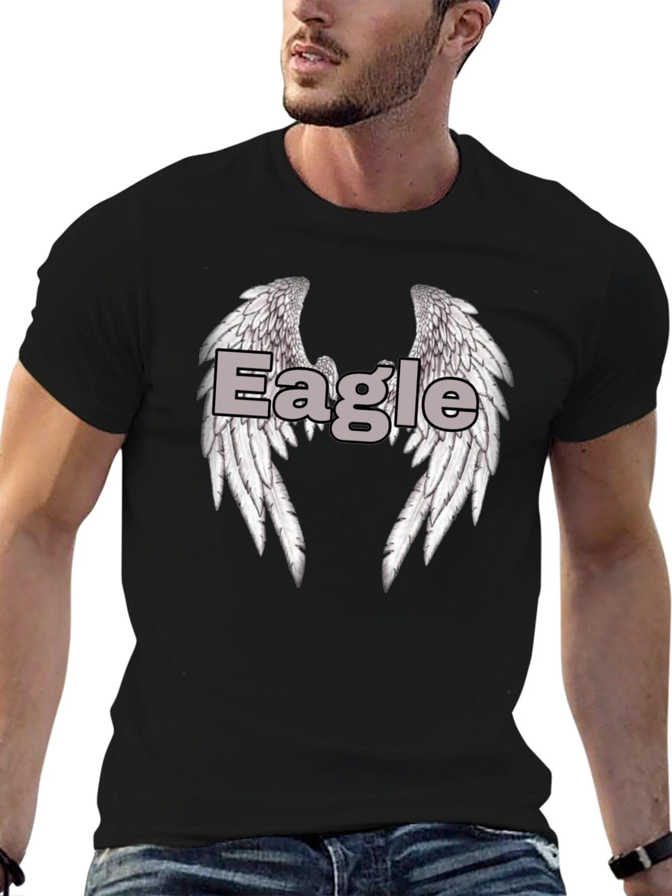 Eagle Wings Graphic Tee - Classic Black