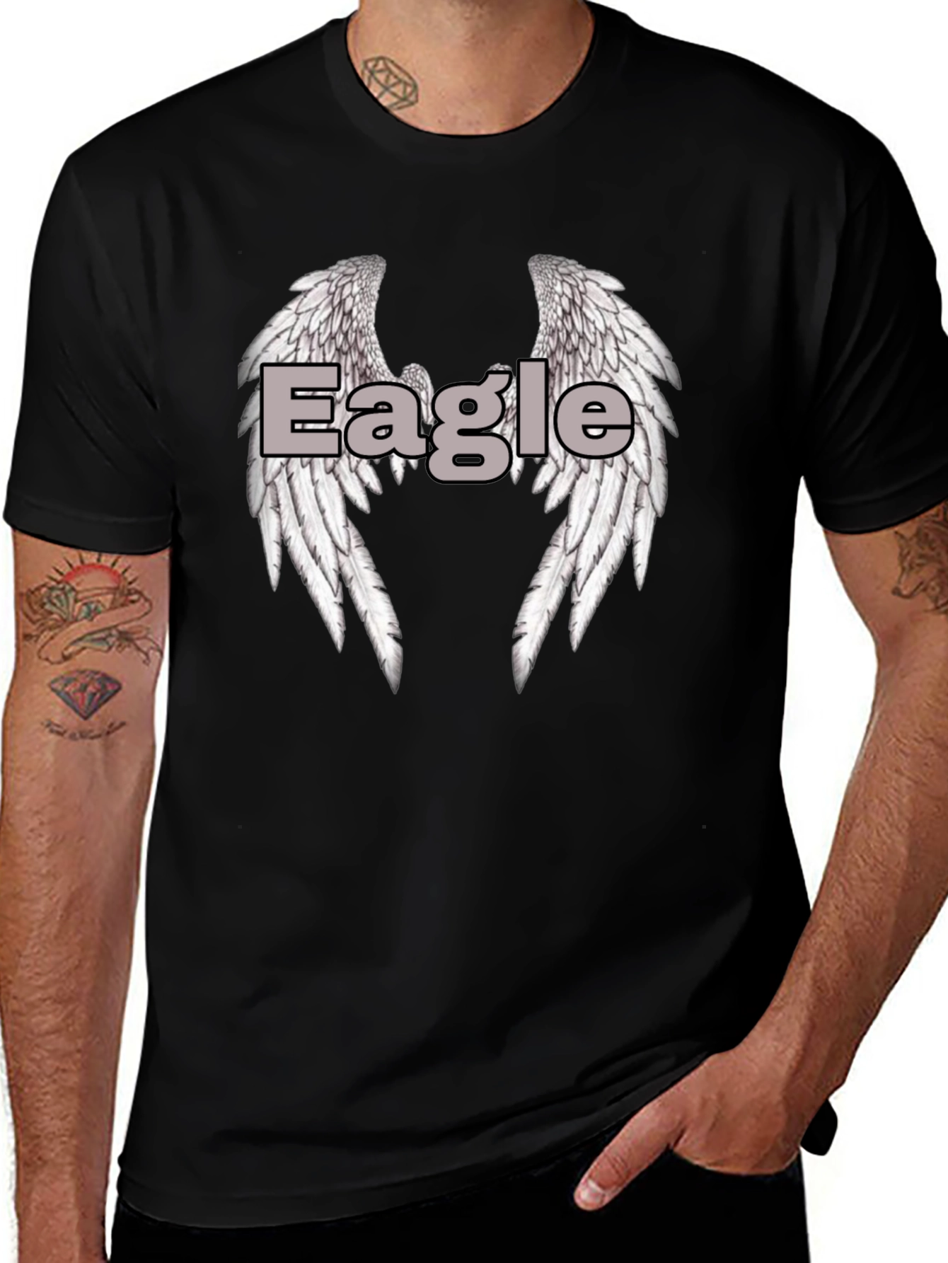 Eagle Wings Graphic Tee - Classic Black