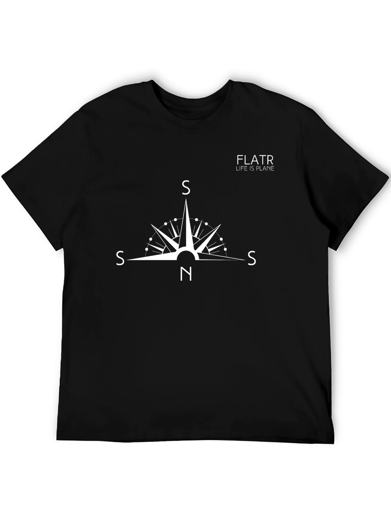 Flat Earth Compass T-Shirt - Life is Plane