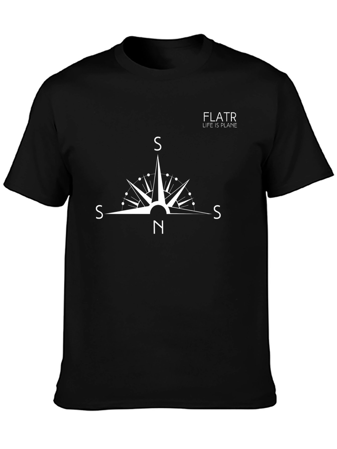 Flat Earth Compass T-Shirt - Life is Plane