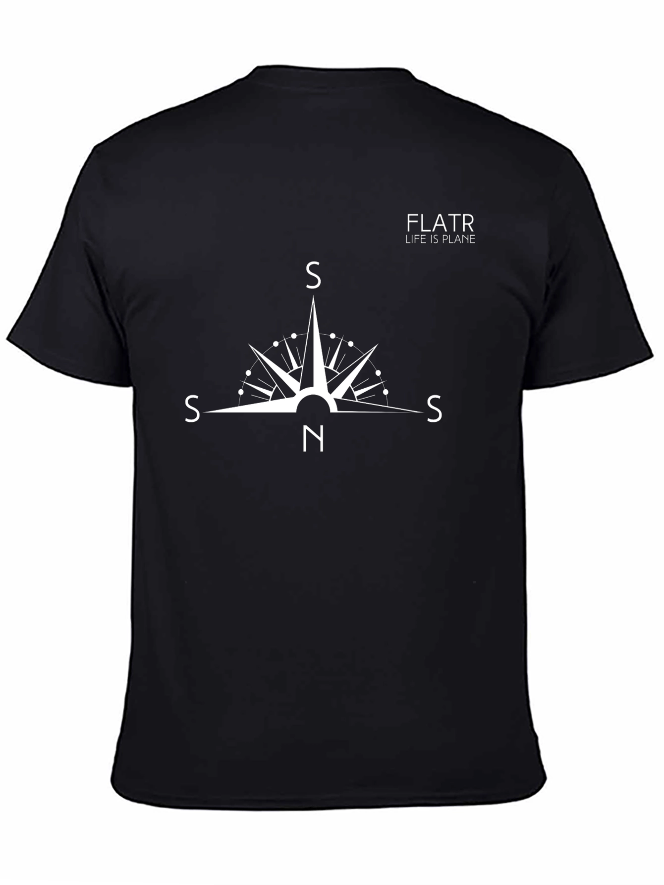 Flat Earth Compass T-Shirt - Life is Plane