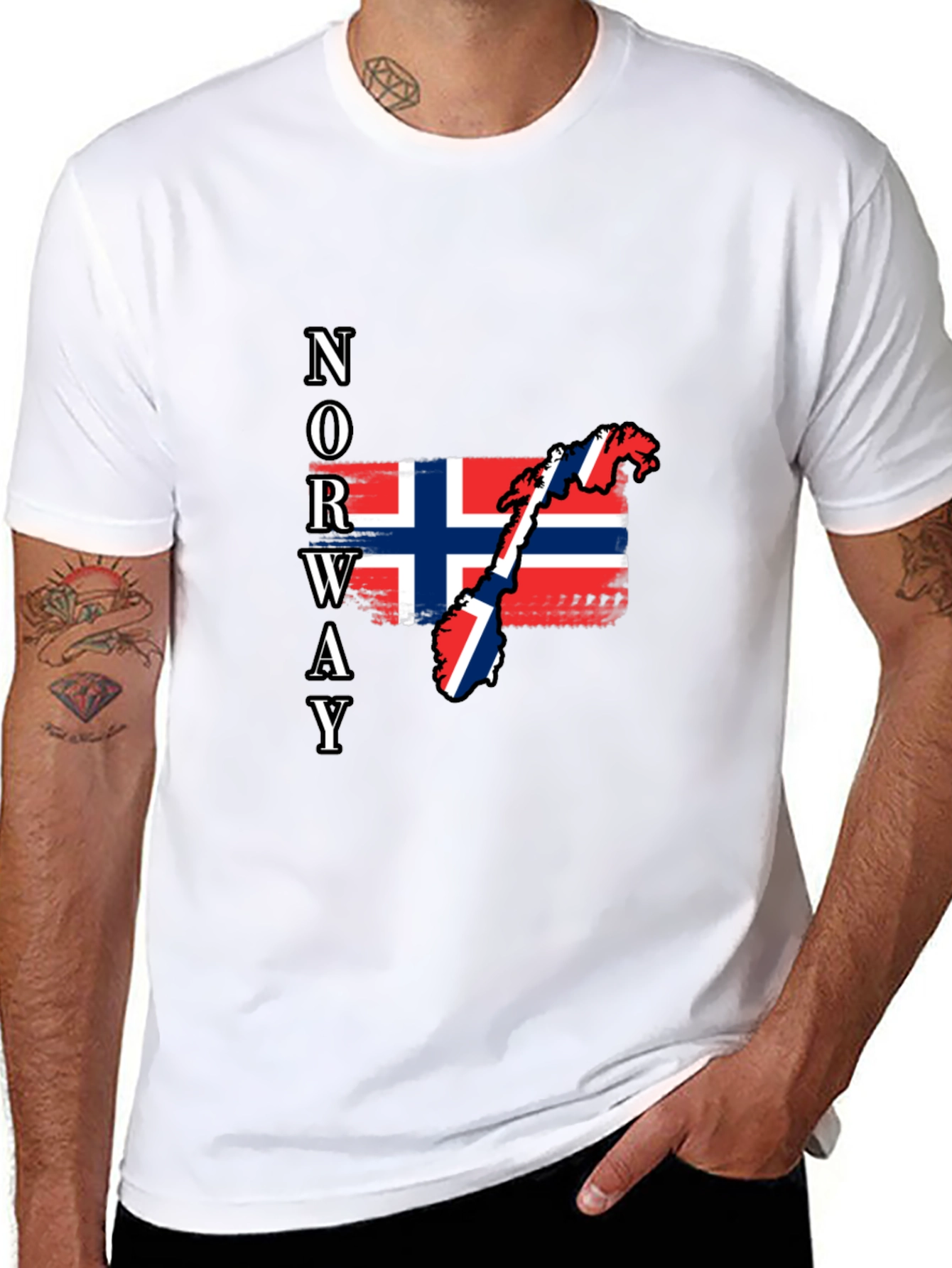 Norway Flag Map Graphic T-Shirt