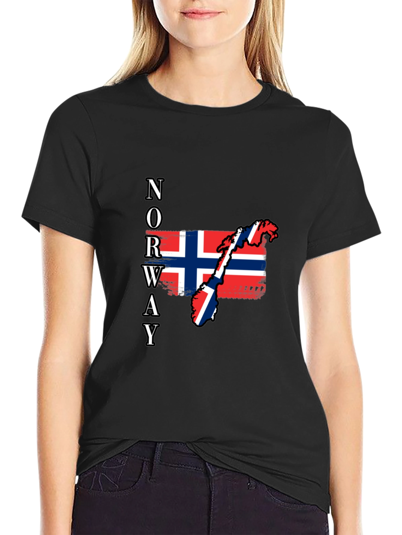 Norway Flag Map Graphic T-Shirt