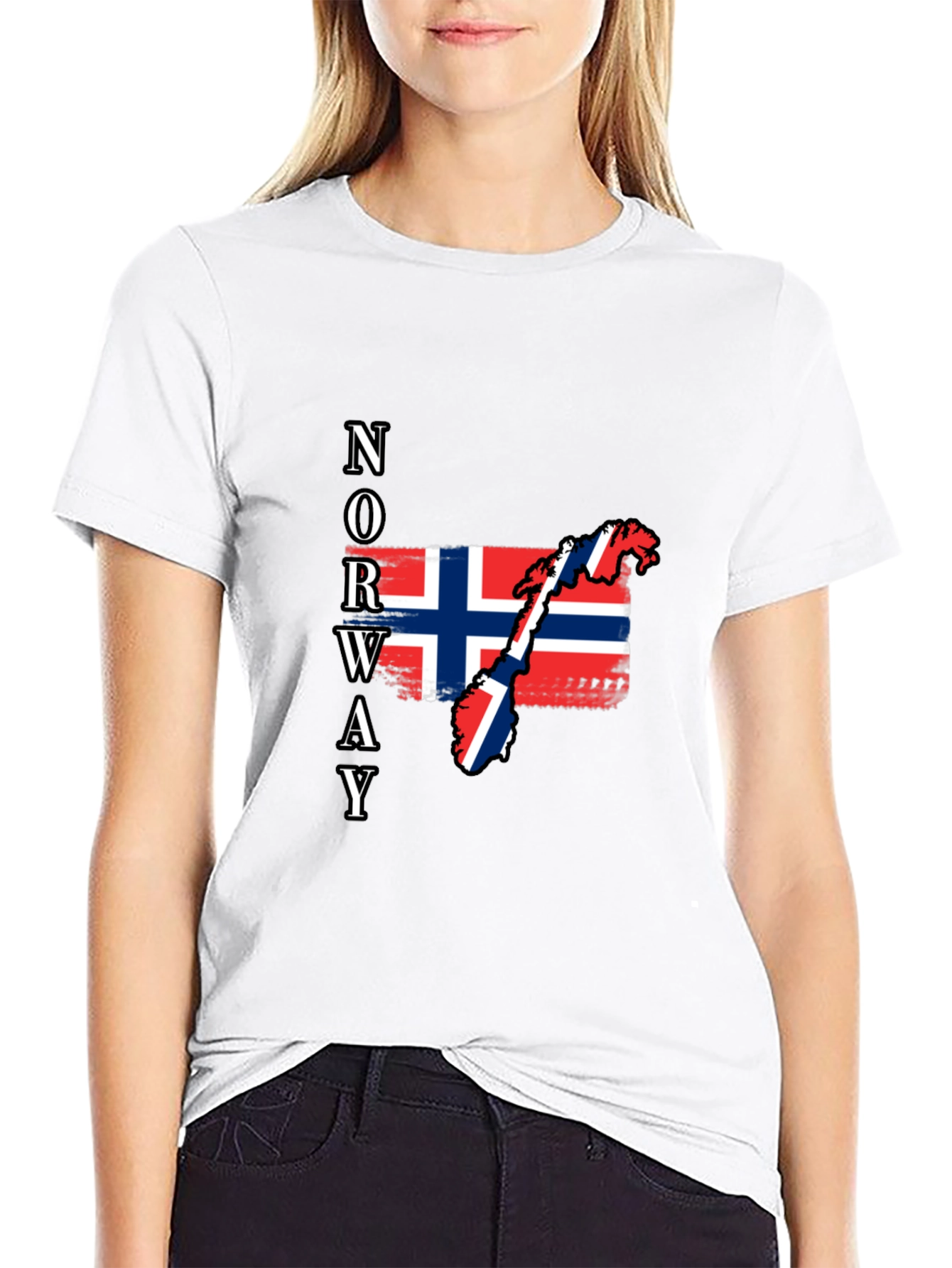 Norway Flag Map Graphic T-Shirt