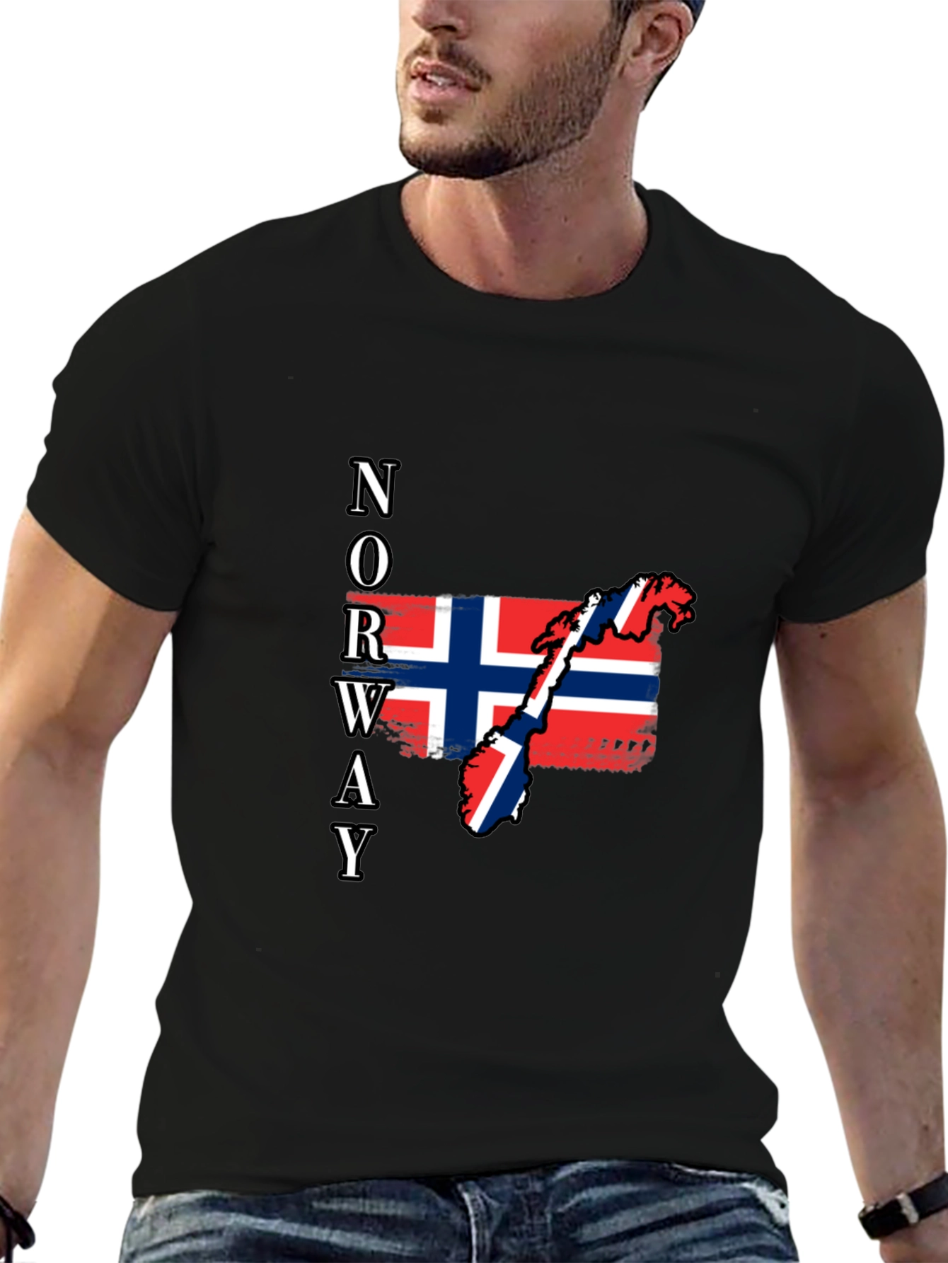 Norway Flag Map Graphic T-Shirt