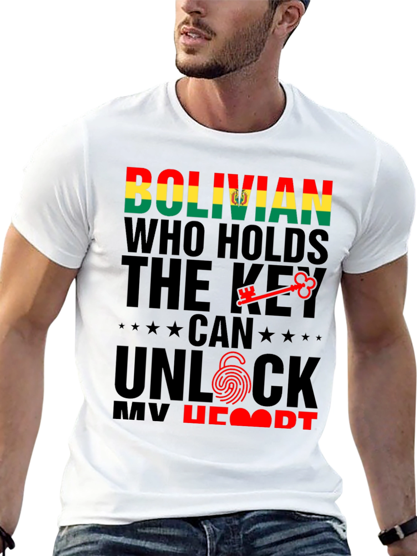 Bolivian Key to My Heart Graphic Tee