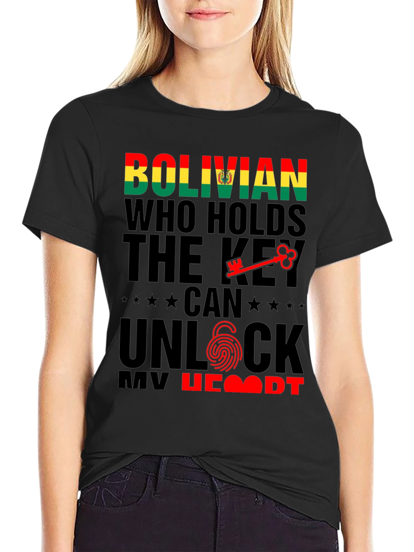 Bolivian Key to My Heart Graphic Tee