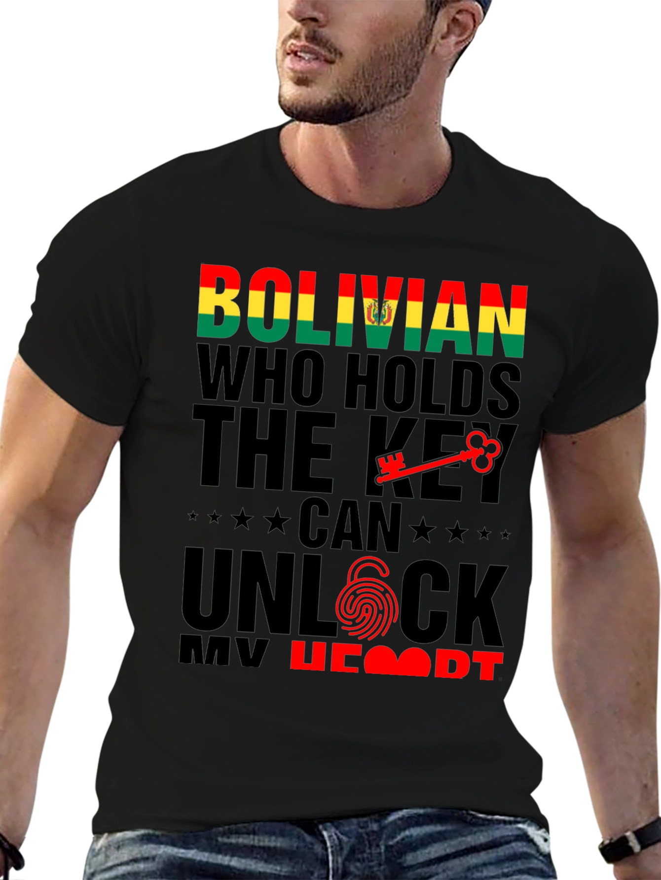 Bolivian Key to My Heart Graphic Tee