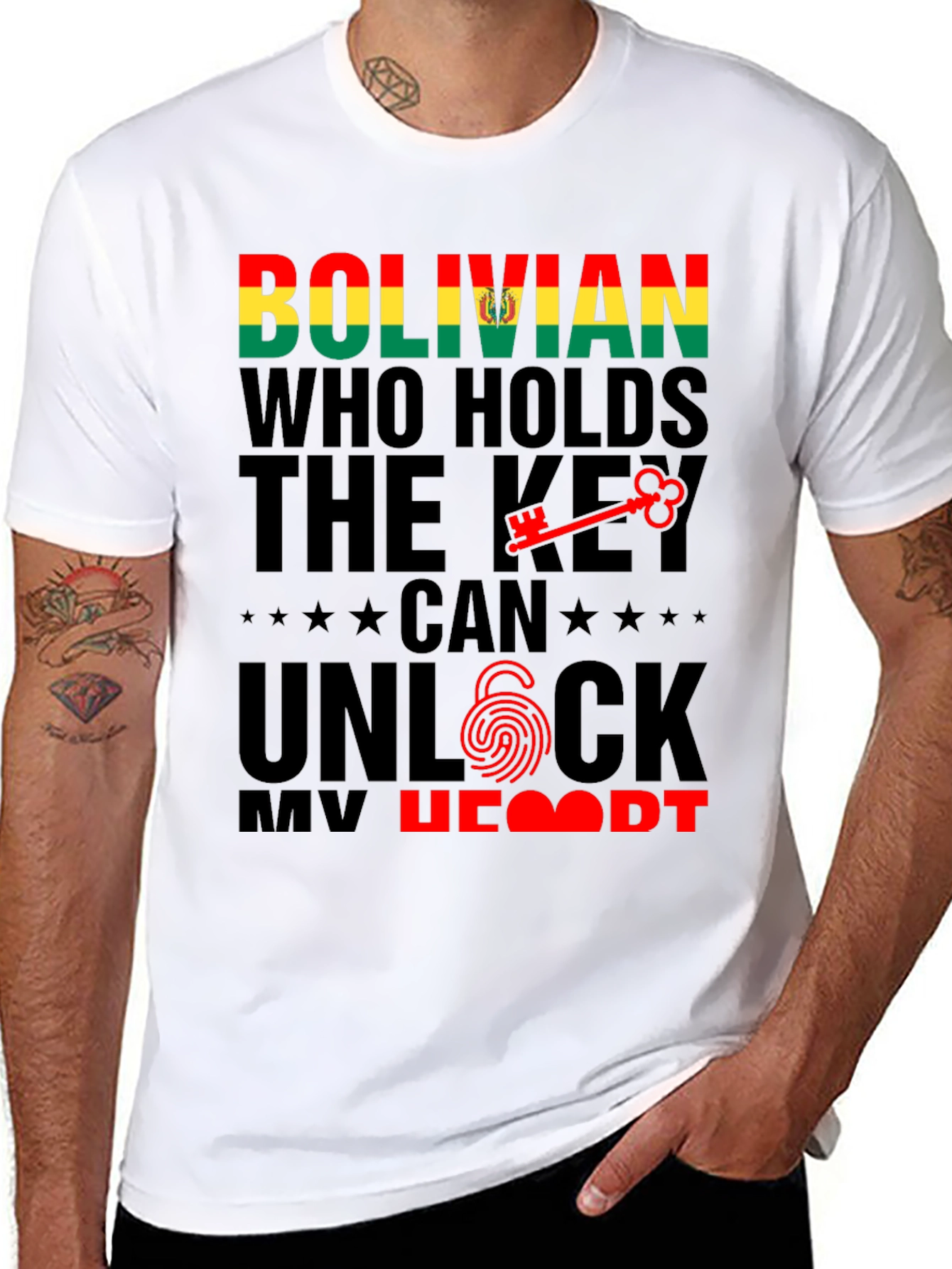Bolivian Key to My Heart Graphic Tee