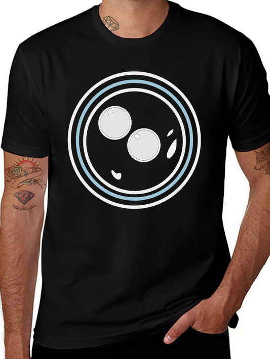 Abstract Circle Graphic Black T-Shirt