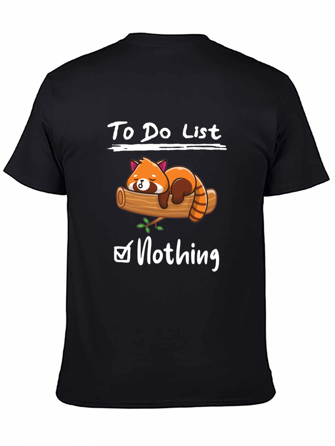 Lazy Red Panda To-Do List Graphic T-Shirt