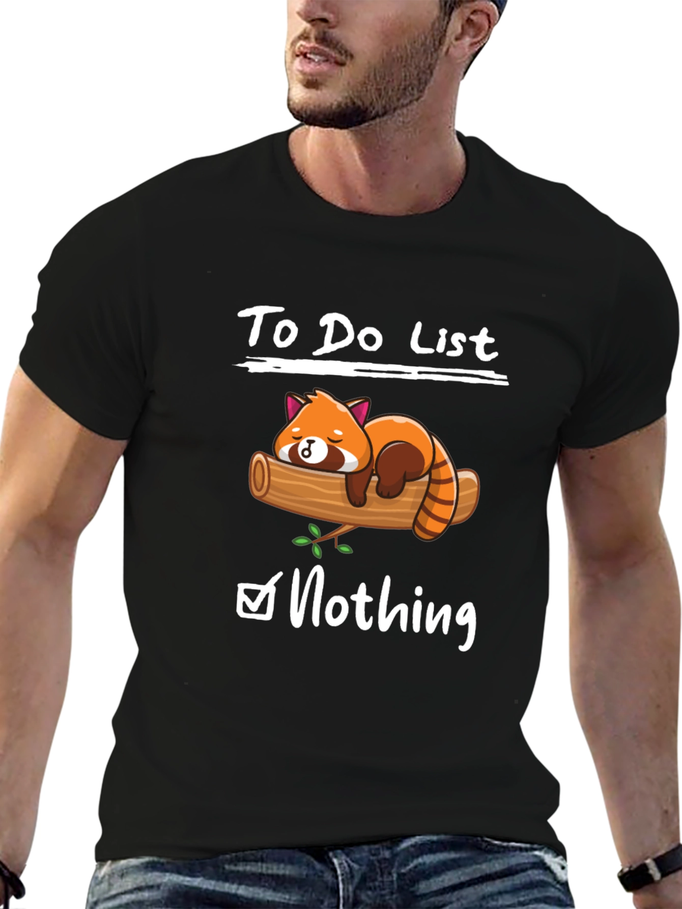 Lazy Red Panda To-Do List Graphic T-Shirt