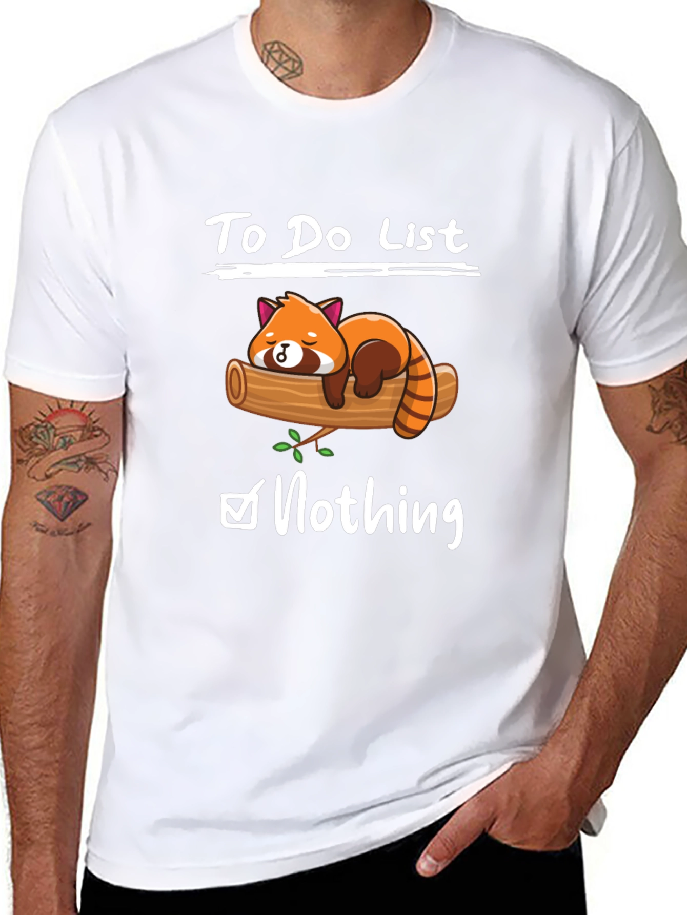 Lazy Red Panda To-Do List Graphic T-Shirt