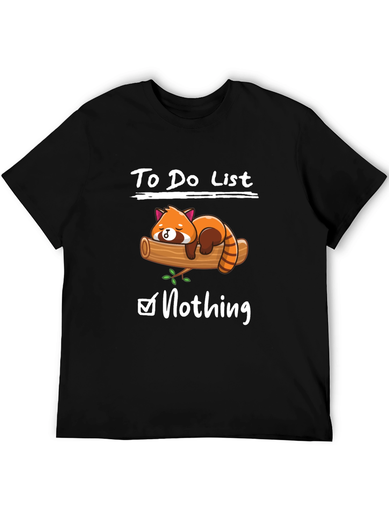 Lazy Red Panda To-Do List Graphic T-Shirt