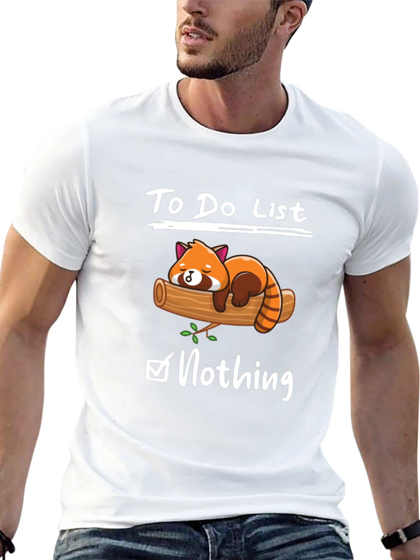 Lazy Red Panda To-Do List Graphic T-Shirt