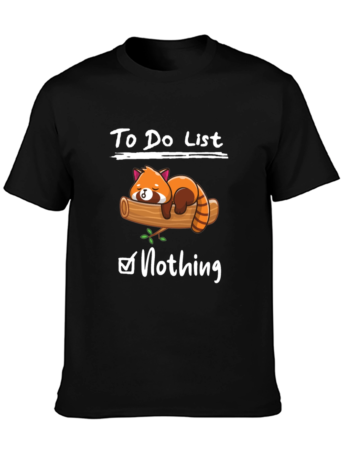 Lazy Red Panda To-Do List Graphic T-Shirt