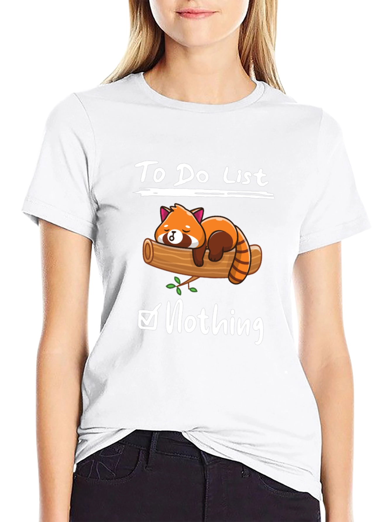 Lazy Red Panda To-Do List Graphic T-Shirt