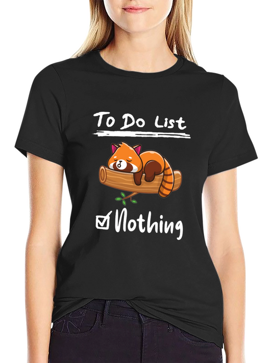 Lazy Red Panda To-Do List Graphic T-Shirt