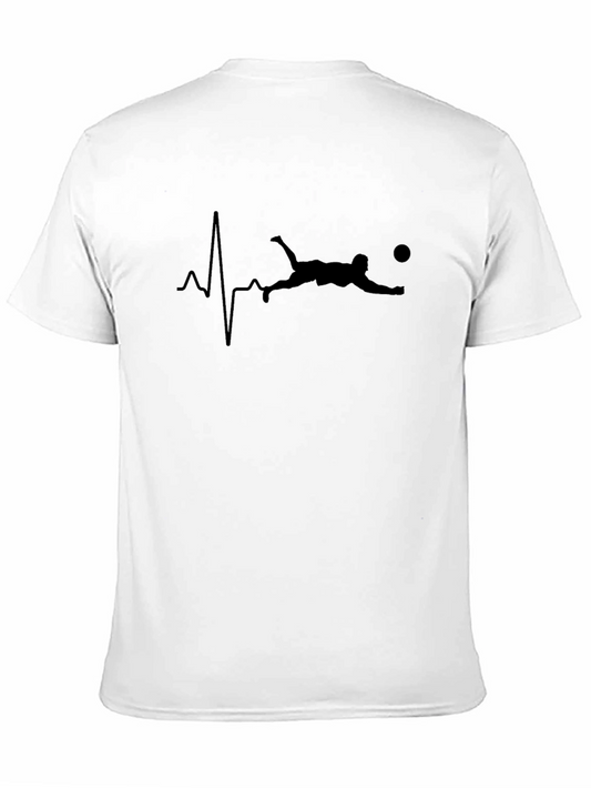 Soccer Heartbeat Graphic Tee - Black Cotton T-Shirt